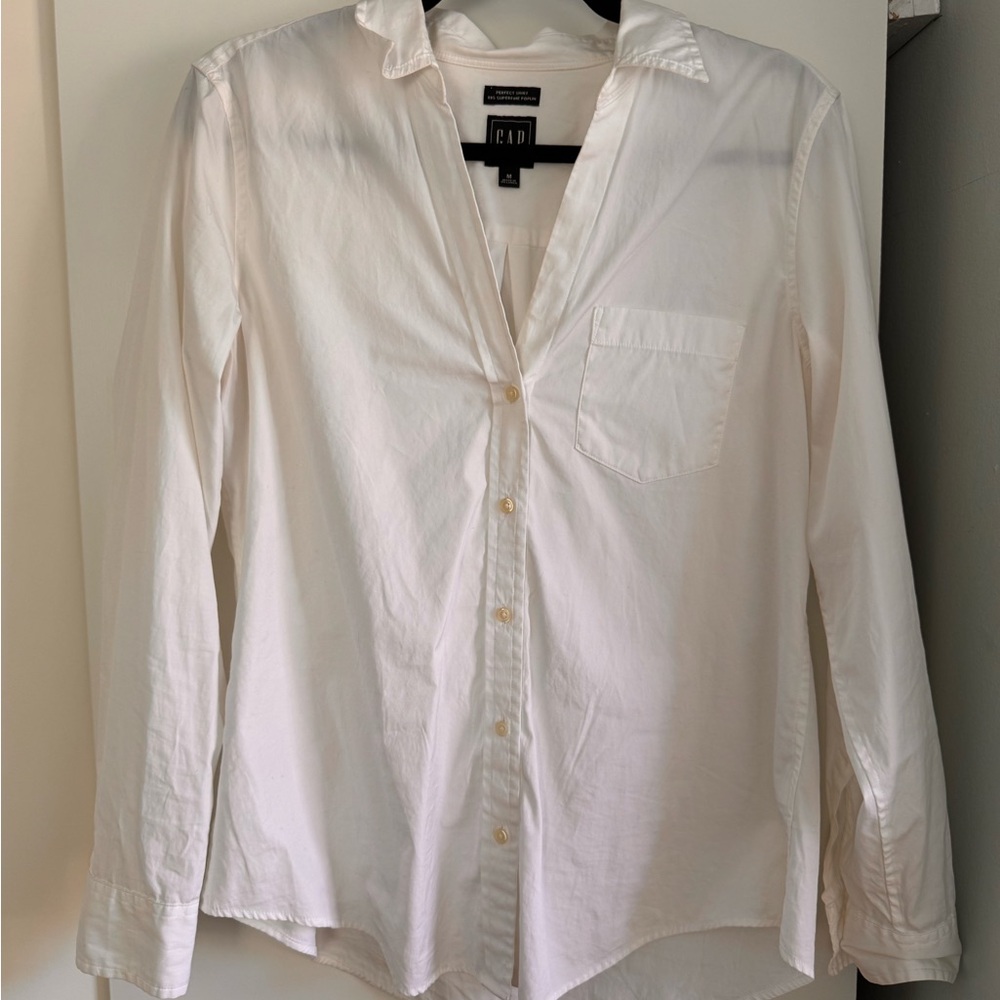 GAP White Button-Up Blouse